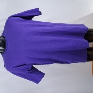 Vintage FOTL casualwear double collar blank purple & black XL casual t-shirt